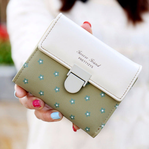 Casual Women Short Wallets Lady Credit ID Cards Holder Flower Purse Luxury Designer Handbag Fresh Stye Small Bags IMY66