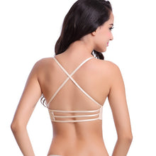 Sexy Women Push Up Bra Deep U Plunge Cross Racerback Padded Seamless Solid Underwear Invisible Bra Sujetador IMY66