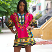 African Dresses For Women Dashiki Africa Clothing Traditional Print Dresses Designs Loose T-Shirt Dress IMY66