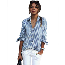 Clothes For Women Casual Striped Long Sleeve Loose Tops Office Shirt Blouse blusas chemise femme IMY66