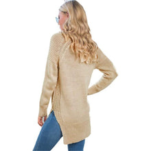 Sweater Women Casual Long Sleeve Bandage Long Sweater Tops Knitted V-Neck Loose Pullovers pull femme IMY66