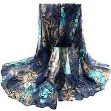 Chiffon Scarf For Women Flower Print Voile Stole Scarf Long Silk Wraps Shawl Scarves Shawls Stoles IMY66