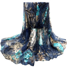 Chiffon Scarf For Women Flower Print Voile Stole Scarf Long Silk Wraps Shawl Scarves Shawls Stoles IMY66