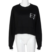 Crop Tops For Women Round Neck Long Sleeve T-Shirts Print Tee Shirt femme Tops Short Sweater camiseta mujer IMY66