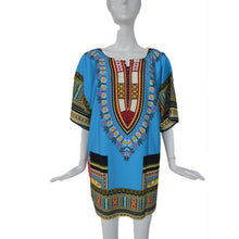 African Traditional Print Women Dress Casual Straight Print Mini Dresses Vestidos femininos IMY66