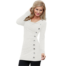 Women Clothing Casual Long Sleeve Button Tops Sexy Tee Shirt femme vestidos camisetas y tops IMY66