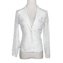 Korean Slim Coat Office Clothes Women Sexy Long Sleeve Lace Crochet Small Blazer Jacket feminino IMY66