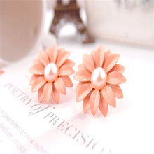 Korean Style Women Lady Lovely Daisy Flower Pearl Stud Earrings For Girls Ornament Decoration IMY66