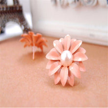 Korean Style Women Lady Lovely Daisy Flower Pearl Stud Earrings For Girls Ornament Decoration IMY66