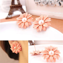 Korean Style Women Lady Lovely Daisy Flower Pearl Stud Earrings For Girls Ornament Decoration IMY66