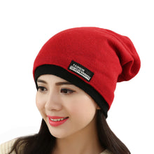 Korean Women Men Beanie Wool Warm Hat Scarf Knitting Skull Hairbands Bonnet Hiver IMY66