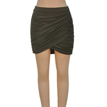 Street Style Women Lady High Waist Short Skirt Sexy Bandage Bodycon Cross Fold Pencil Mini Skirts 5 Colors IMY66