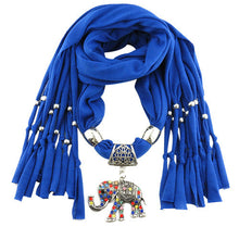 Warm Women Scarf Elephant Pendant Scarf With Tassel Rhinestone Jewelry Necklace Scarves Dropshipping IMY66