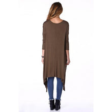 Women Casual Long Sleeve Round Neck Irregular Cocktail Party Loose Long Tee Shirt Dress Vestido de festa IMY66
