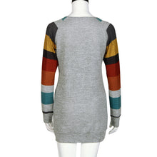 Women Casual T-Shirts Loose Striped Splice O-Neck Long Sleeve Long Tops Tee shirt femme camisetas y tops IMY66