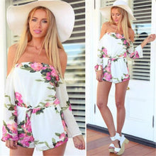 macaquinho Jumpsuit Women Sexy Long Sleeve Playsuit Bodysuit Floral Print Jumpsuits overalls for women IMY66