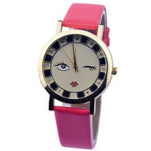 Funny Dress Watches Women Ladies Casual PU Leather Band Analog Quartz Vogue Wrist Watches Relogio feminino IMY66