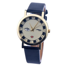 Funny Dress Watches Women Ladies Casual PU Leather Band Analog Quartz Vogue Wrist Watches Relogio feminino IMY66
