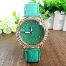 Geneva Quartz Watch Women Ladies PU Leather Rhinestone Dress Wristwatches Clocks Watch Relogio reloj mujer IMY66