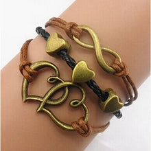 Handmade Adjustable Cross Multilayer Bracelet Women Girl Faith Heart Love Wristband Promotions IMY66