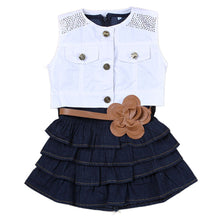 vetement enfant Children Kids Baby Girls Clothing Set Models Girls Vest Jeans Dress + Jacket Suits IMY66
