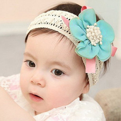 Infant Baby Lace Flower Hair Band Headband Elastic Hair Headwear Big Flower Accessories Bandage On a Head For Girls IMY66