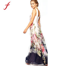 Long Dress Women Casual Fit and Flare Floral Sleeveless Maxi Dress BOhemian Style Dress vestidos femininos IMY66