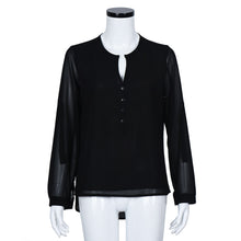 Long Sleeve Chiffon Blouse Shirt Women Casual V Neck Button Blouses Tops Loose Sexy Lady Shirt blusas femininas IMY66