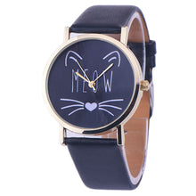 Lovely Cartoon Cat Watches Women Ladies Casual PU Leather Band Analog Quartz Vogue Wrist Watches relogio feminino IMY66