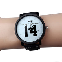 Lovers Couple Watches Women Men PU Leather Band Printed 13 14 Quartz Wrist Watch montre femme reloj hombre Clock IMY66