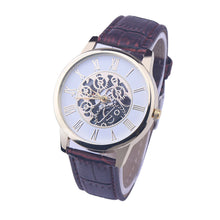 Men Watches Rome Digital PU Leather Band Hollow Stainless Steel Analog Dial Quartz Wrist Watch relogio feminino IMY66