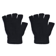 ArrivalMen Black Knitted Stretch Elastic Warm Half Finger Fingerless Gloves for IMY66