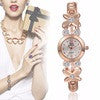 Luxury Dress Bracelet Watches Womens Femme Rhinestone Flower Stainless Steel Band Quartz Wrist Watch IMY66