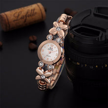 Luxury Dress Bracelet Watches Womens Femme Rhinestone Flower Stainless Steel Band Quartz Wrist Watch IMY66