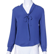 Elegant Women Bow Tied V neck Long Sleeve Blouse Chiffon Shirt Ladies OL Office Shirt blusas y camisas mujer IMY66