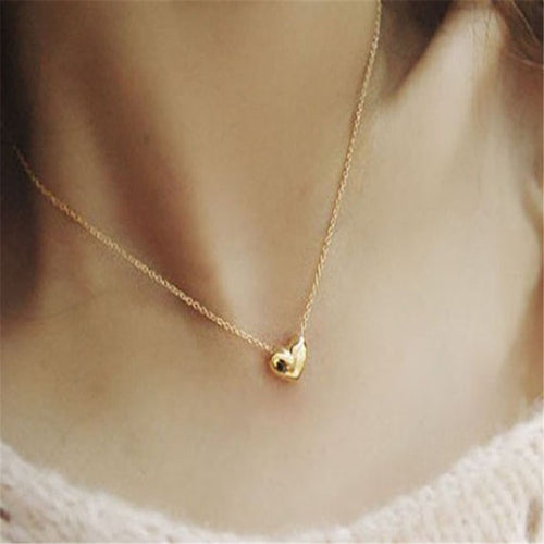 Simple Necklace Women Gold Heart Bib Statement Chain Pendant Necklace Jewelry For Women Girls IMY66
