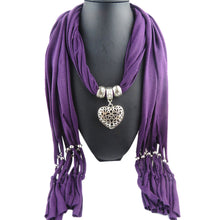 Warm Scarf Women Charms Scarf Alloy Hearts Drop Pendant Jewelry Scarves Necklace Scarf IMY66