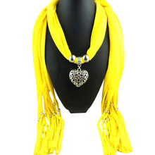 Warm Scarf Women Charms Scarf Alloy Hearts Drop Pendant Jewelry Scarves Necklace Scarf IMY66
