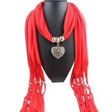 Warm Scarf Women Charms Scarf Alloy Hearts Drop Pendant Jewelry Scarves Necklace Scarf IMY66