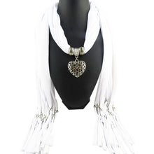 Warm Scarf Women Charms Scarf Alloy Hearts Drop Pendant Jewelry Scarves Necklace Scarf IMY66