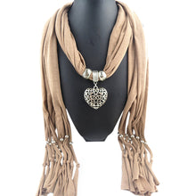 Warm Scarf Women Charms Scarf Alloy Hearts Drop Pendant Jewelry Scarves Necklace Scarf IMY66