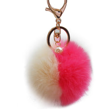 Lovely Hit Color Keychain Fur Pom Pom Keychain Car Bag Charm Fur Ball Key Chain Women Key Holder Ring Keychains IMY66