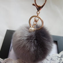 Lovely Hit Color Keychain Fur Pom Pom Keychain Car Bag Charm Fur Ball Key Chain Women Key Holder Ring Keychains IMY66