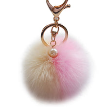 Lovely Hit Color Keychain Fur Pom Pom Keychain Car Bag Charm Fur Ball Key Chain Women Key Holder Ring Keychains IMY66
