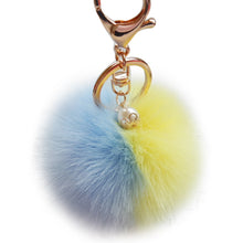 Lovely Hit Color Keychain Fur Pom Pom Keychain Car Bag Charm Fur Ball Key Chain Women Key Holder Ring Keychains IMY66