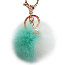 Lovely Hit Color Keychain Fur Pom Pom Keychain Car Bag Charm Fur Ball Key Chain Women Key Holder Ring Keychains IMY66