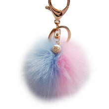 Lovely Hit Color Keychain Fur Pom Pom Keychain Car Bag Charm Fur Ball Key Chain Women Key Holder Ring Keychains IMY66