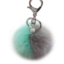 Lovely Hit Color Keychain Fur Pom Pom Keychain Car Bag Charm Fur Ball Key Chain Women Key Holder Ring Keychains IMY66