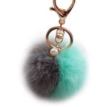 Lovely Hit Color Keychain Fur Pom Pom Keychain Car Bag Charm Fur Ball Key Chain Women Key Holder Ring Keychains IMY66