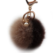 Lovely Hit Color Keychain Fur Pom Pom Keychain Car Bag Charm Fur Ball Key Chain Women Key Holder Ring Keychains IMY66
